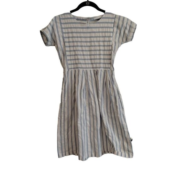 Journey-Five blue and white stripe chambray dress with pockets - Picture 2 of 10